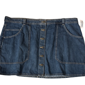 Old Navy Dark Blue Denim Mini Skirt size 22 NWT